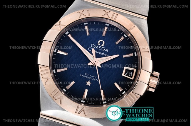 Omega - Constellation Co-Axial 38mm RG/SS Blue VSF Asia 8500